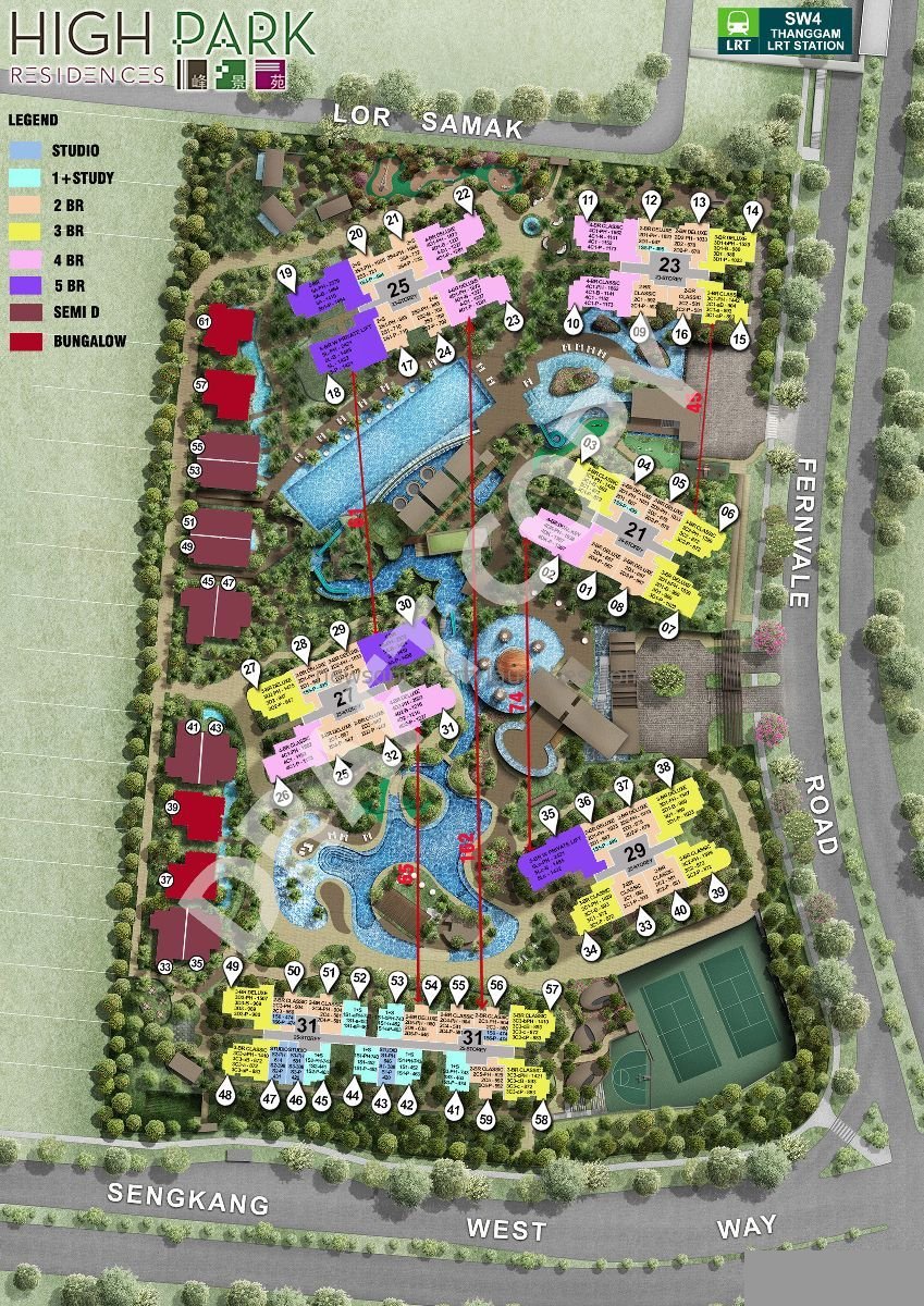 Feng Shui of High Park Residences Condo - Which units are lucky? Which have health concerns?