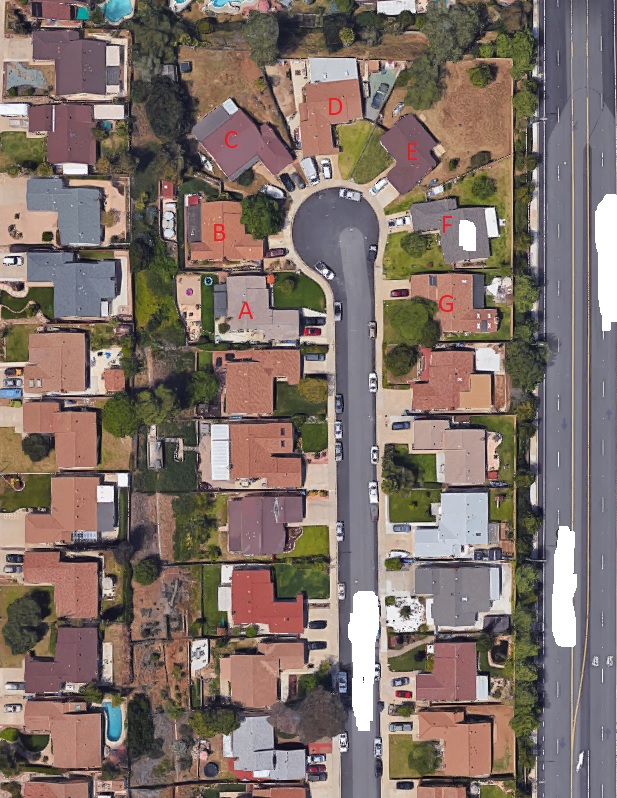 House on cul de sac or court