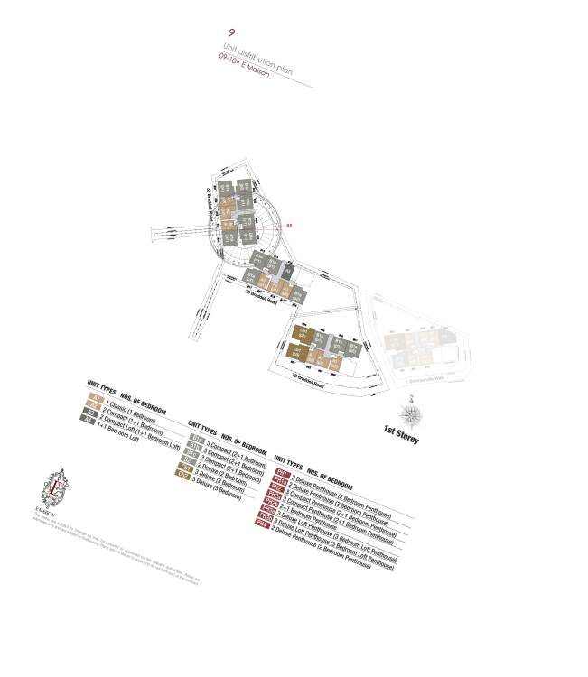 The Maisons (E Maison) Site Plan 3 flyihg star feng shui.png